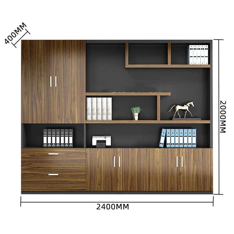 木製キャビネット オフィスキャビネット 書類整理棚 キャビネット 木目調 大容量収納 シンプル カスタマイズ可能 BGCWG-N001