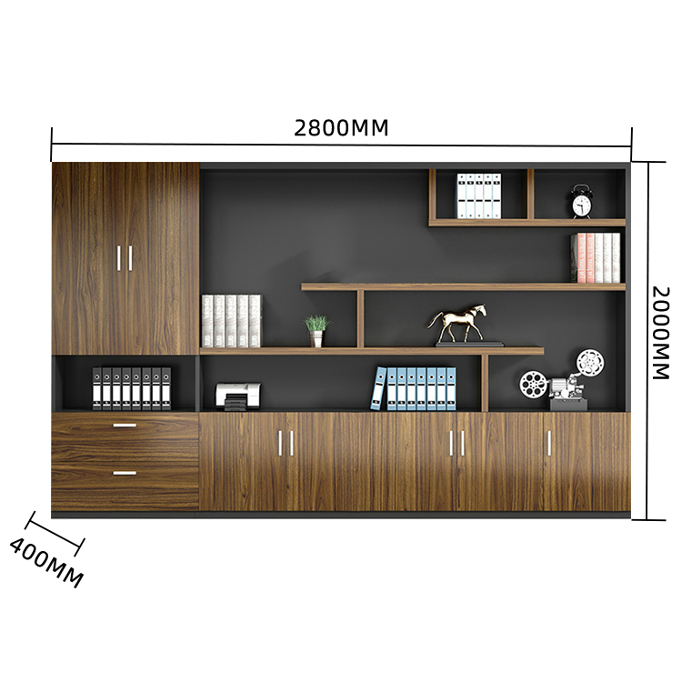 木製キャビネット オフィスキャビネット 書類整理棚 キャビネット 木目調 大容量収納 シンプル カスタマイズ可能 BGCWG-N001