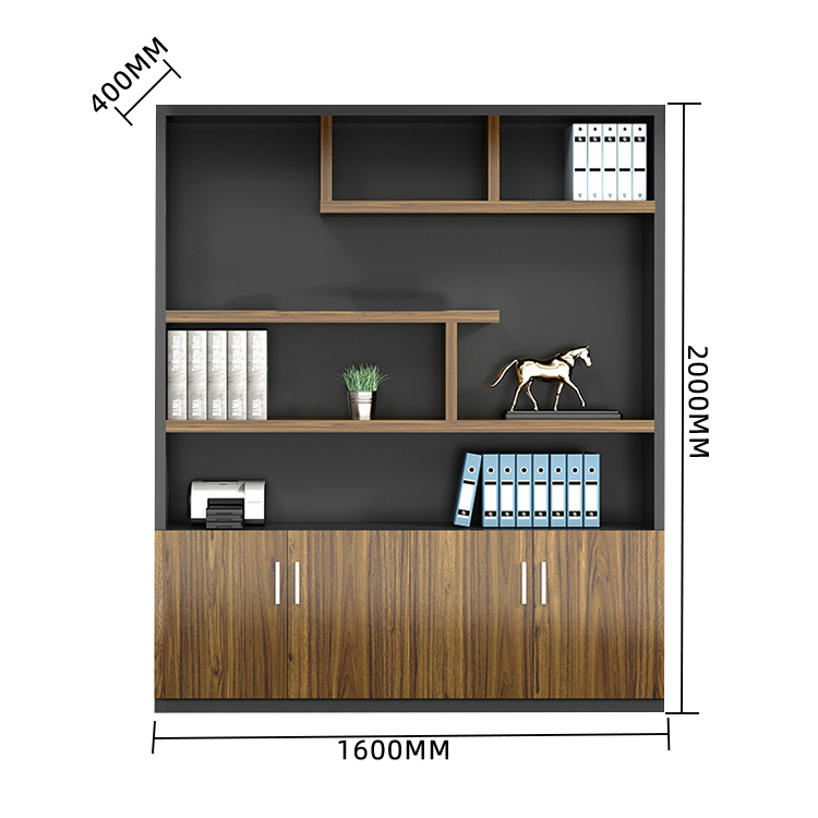 木製キャビネット オフィスキャビネット 書類整理棚 キャビネット 木目調 大容量収納 シンプル カスタマイズ可能 BGCWG-N001