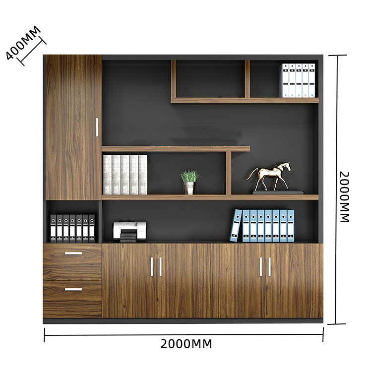 木製キャビネット オフィスキャビネット 書類整理棚 キャビネット 木目調 大容量収納 シンプル カスタマイズ可能 BGCWG-N001