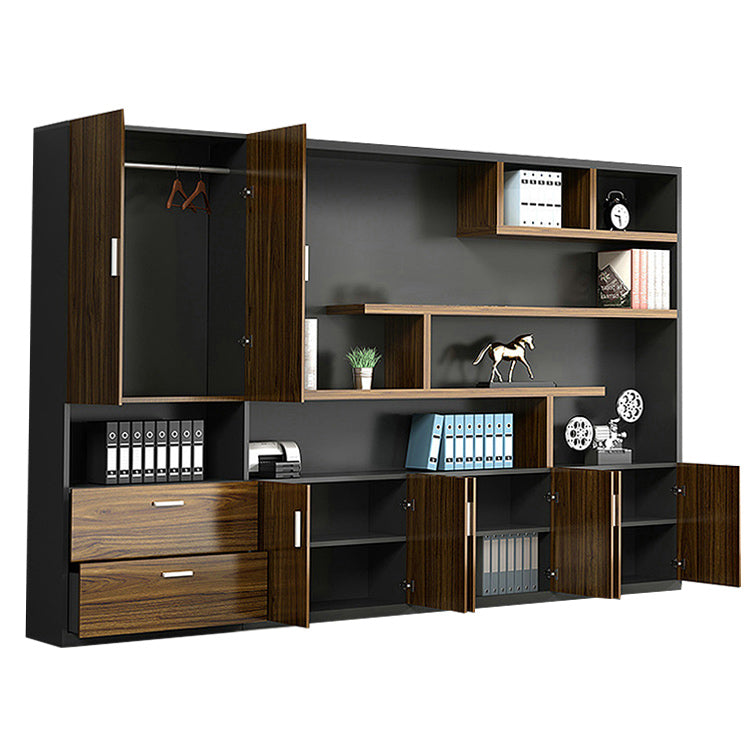 木製キャビネット オフィスキャビネット 書類整理棚 キャビネット 木目調 大容量収納 シンプル カスタマイズ可能 BGCWG-N001