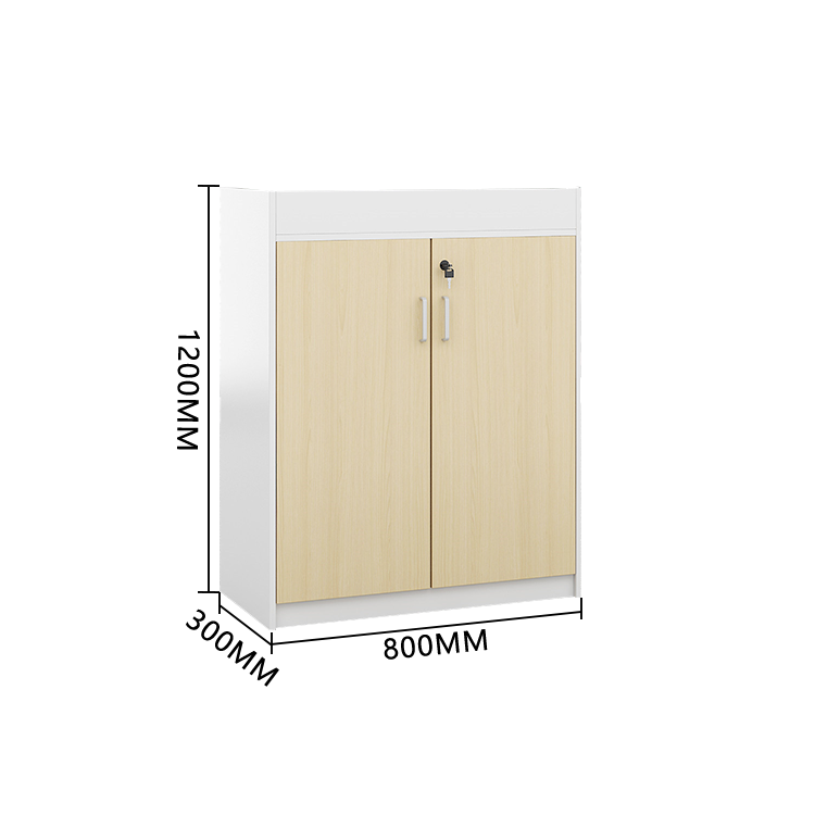 オフィスキャビネット 収納キャビネット 会社用 木目調 扉付き収納 鍵付き シンプル ホワイトオーク カスタマイズ可能 BGCWG-N020