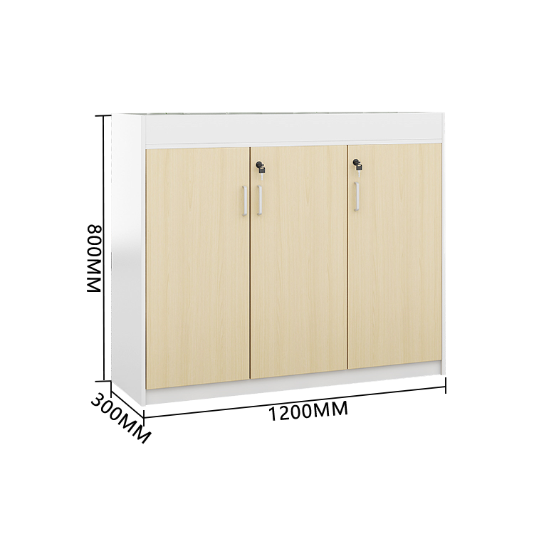 オフィスキャビネット 収納キャビネット 会社用 木目調 扉付き収納 鍵付き シンプル ホワイトオーク カスタマイズ可能 BGCWG-N020