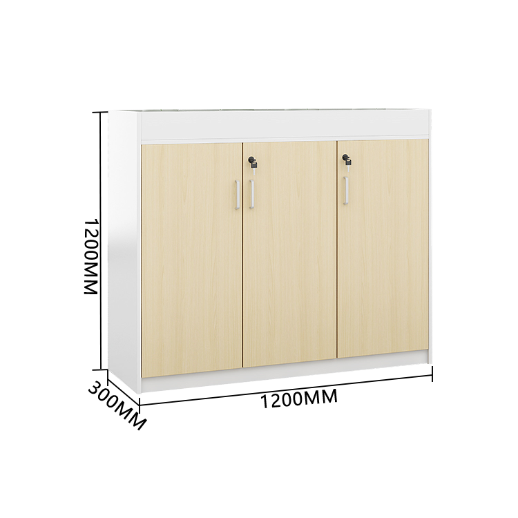 オフィスキャビネット 収納キャビネット 会社用 木目調 扉付き収納 鍵付き シンプル ホワイトオーク カスタマイズ可能 BGCWG-N020