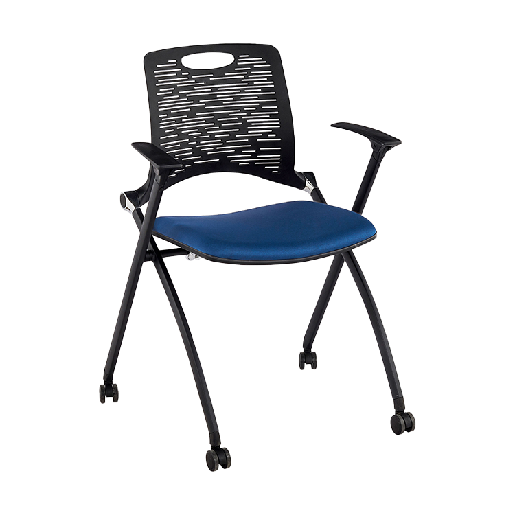 折りたたみチェア 会議椅子 研修会 会議用 スチールフレーム キャスター メモ台 省スペース オレンジ カスタマイズ可能 BGY-N006