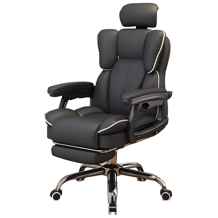 事務椅子 パソコンチェア オフィスチェア 人間工学 ヘッドレスト 昇降回転 柔らかい 肉厚 ブラック カスタマイズ可能 BGY-N017