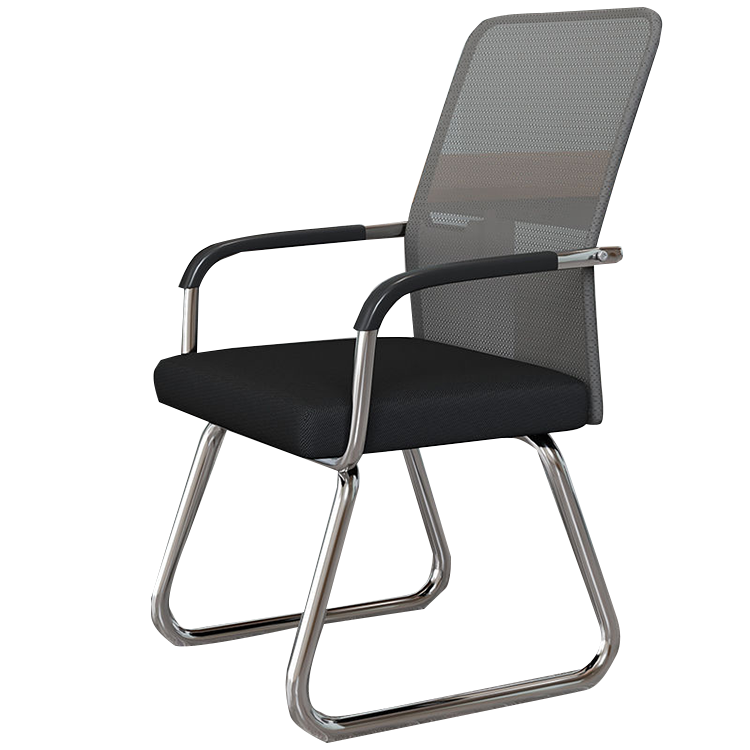 デスクチェア 事務椅子 オフィスチェア 会議用 人間工学 メッシュ生地 ループ脚 錆びにくい シンプル モダン ブラック BGY-N025