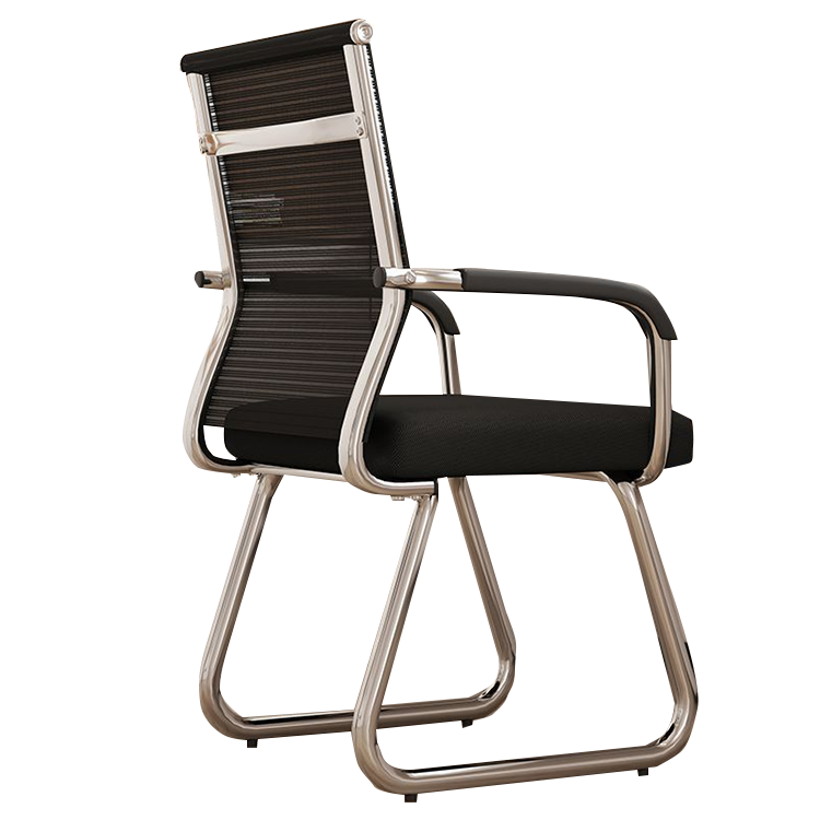 デスクチェア 事務椅子 オフィスチェア 会議用 人間工学 メッシュ生地 ループ脚 錆びにくい シンプル モダン ブラック BGY-N025