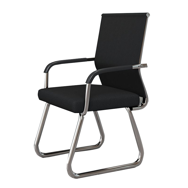 デスクチェア 事務椅子 オフィスチェア 会議用 人間工学 メッシュ生地 ループ脚 錆びにくい シンプル モダン ブラック BGY-N025