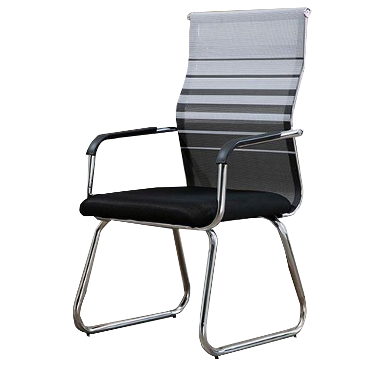 デスクチェア 事務椅子 オフィスチェア 会議用 人間工学 メッシュ生地 ループ脚 錆びにくい シンプル モダン ブラック BGY-N025