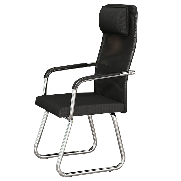 デスクチェア 事務椅子 オフィスチェア 会議用 人間工学 メッシュ生地 ループ脚 錆びにくい シンプル モダン ブラック BGY-N025