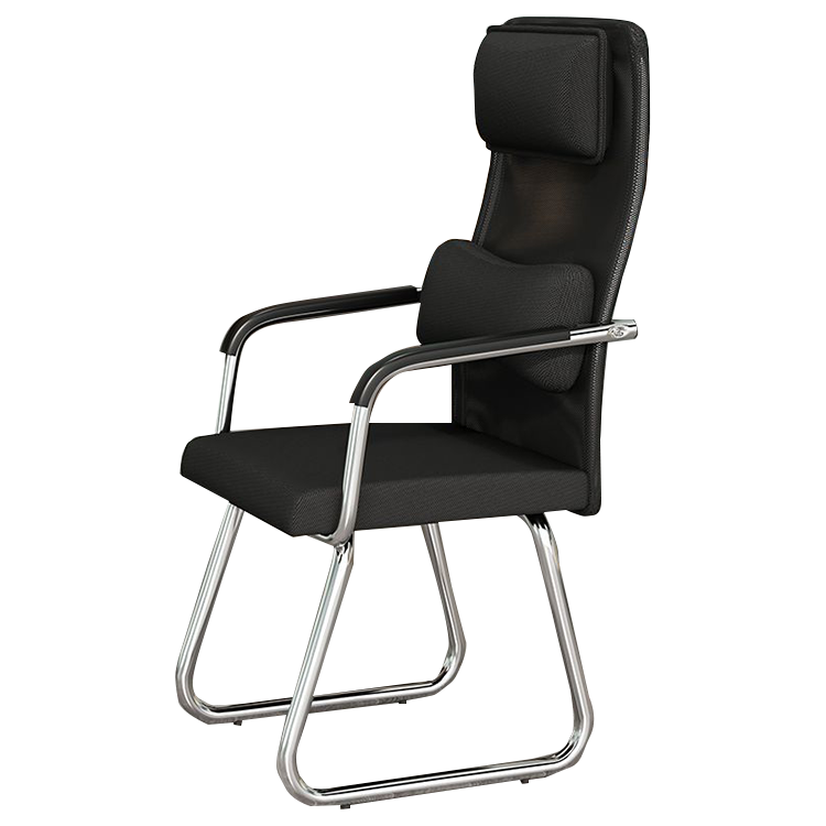 デスクチェア 事務椅子 オフィスチェア 会議用 人間工学 メッシュ生地 ループ脚 錆びにくい シンプル モダン ブラック BGY-N025