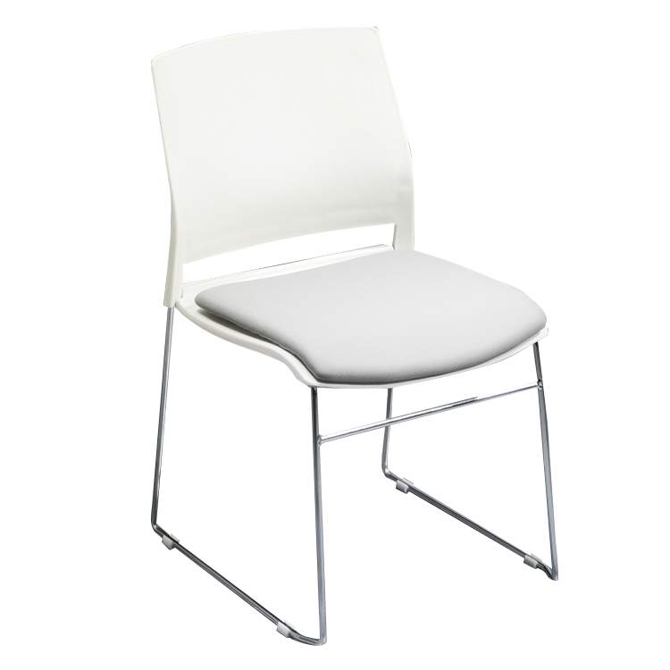 事務椅子 デスクチェア ミーティングチェア 会議用 研修会 重ねて収納可能 省スペース メッシュ生地 おしゃれ ホワイト BGY-N026