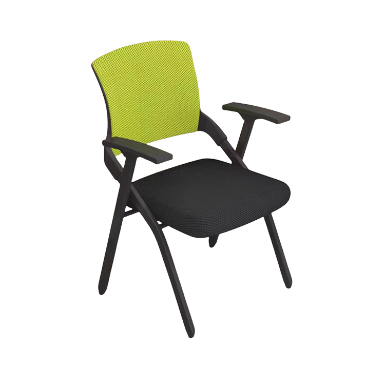 オフィスチェア 会議椅子 研修会 メモ台 折りたたみ スチールフレーム メッシュ生地 ブラック ブルー カスタマイズ可能 BGY-N042