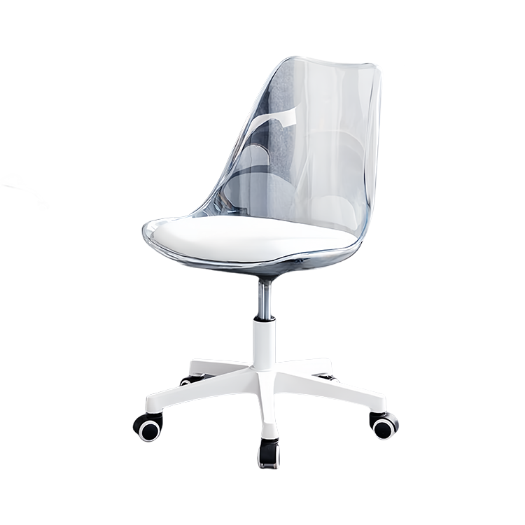 回転チェア ワーキングチェア オフィスチェア 事務椅子 作業チェア 事務用 役員用 オフィス用 弧状背もたれ 透明感 フィット感 シンプル おしゃれ ブルー BGY-N048