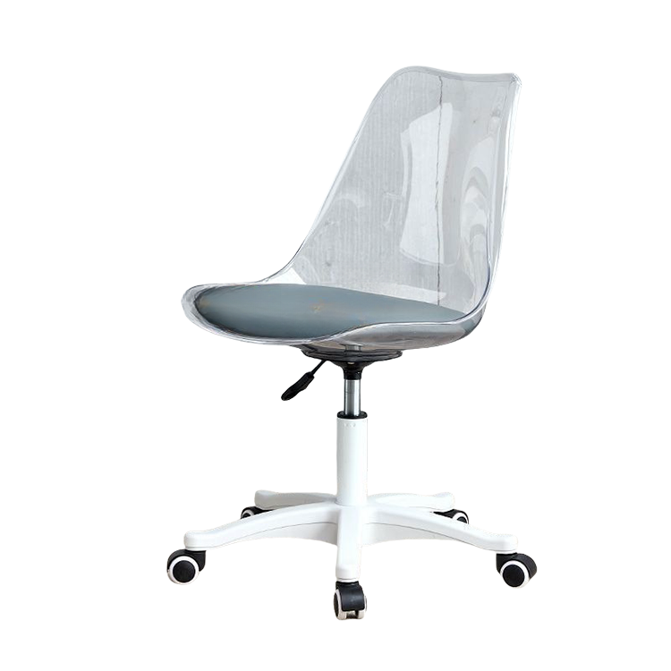 回転チェア ワーキングチェア オフィスチェア 事務椅子 作業チェア 事務用 役員用 オフィス用 弧状背もたれ 透明感 フィット感 シンプル おしゃれ ブルー BGY-N048