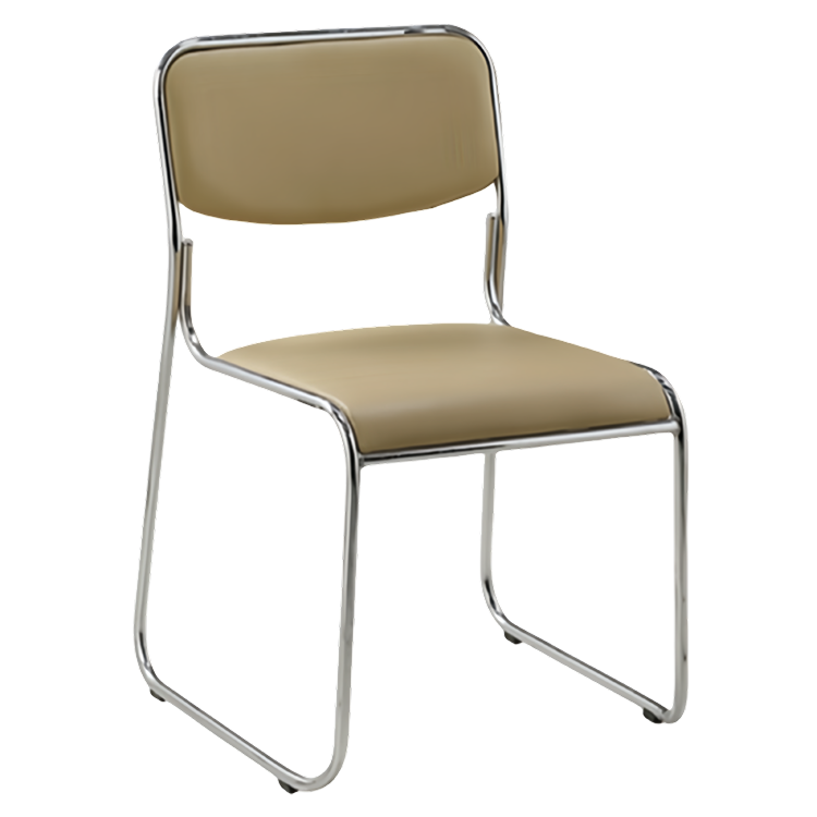 事務椅子 研修用チェア 省スペース キャップ スタッキング ループ脚 5脚 重ね可能 シンプル ブルー カスタマイズ可能 BGY-N050