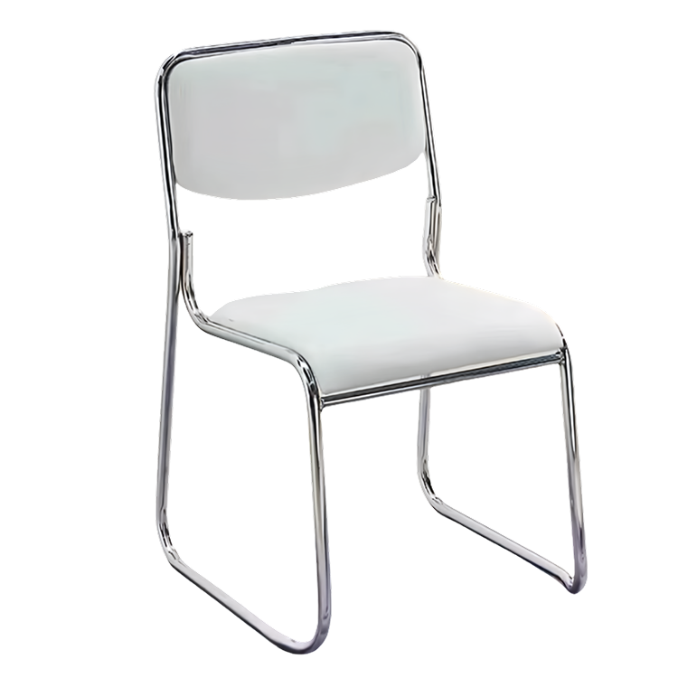 事務椅子 研修用チェア 省スペース キャップ スタッキング ループ脚 5脚 重ね可能 シンプル ブルー カスタマイズ可能 BGY-N050