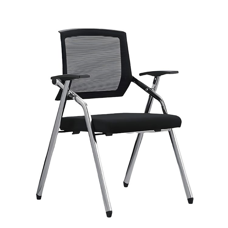 折りたたみチェア オフィスチェア 会議椅子 省スペース スタッキング メッシュ生地 通気性 ブラック カスタマイズ可能 BGY-N054
