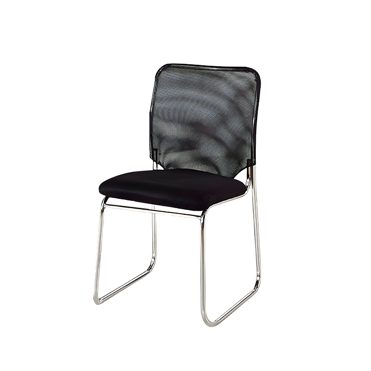 デスクチェア 事務椅子 会議椅子 省スペース メッシュ生地 重ね可能 スタッキング 通気性 シンプル 上質 ブラック BGY-N056