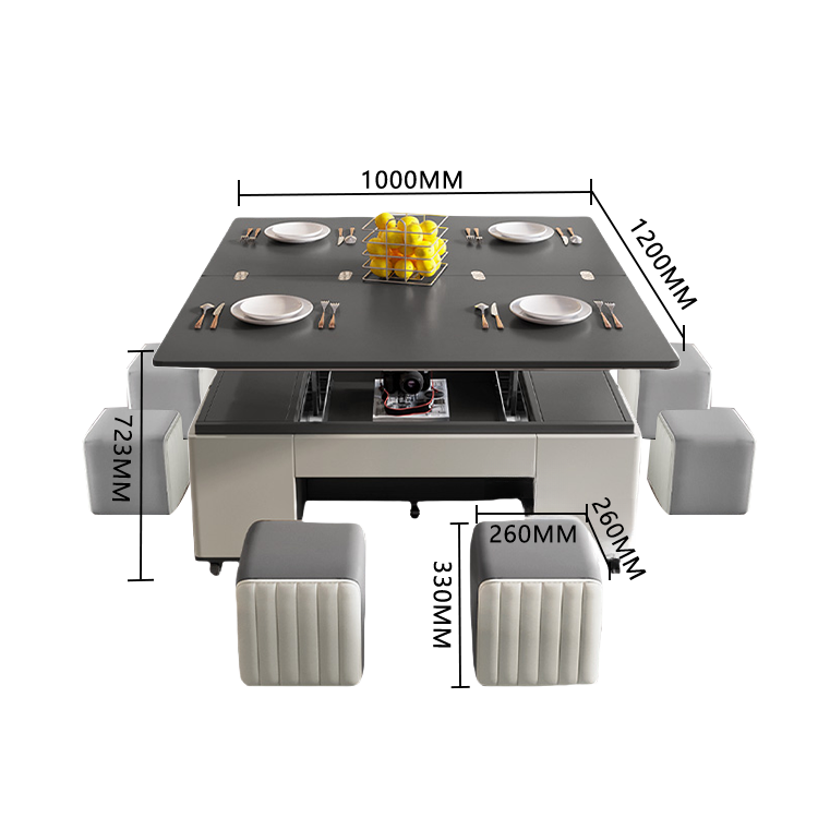 ダイニングテーブル サイドテーブル ローテーブル 昇降テーブル 折り畳み キャスター 省スペース大容量収納 モダン ホワイト CZ-N001