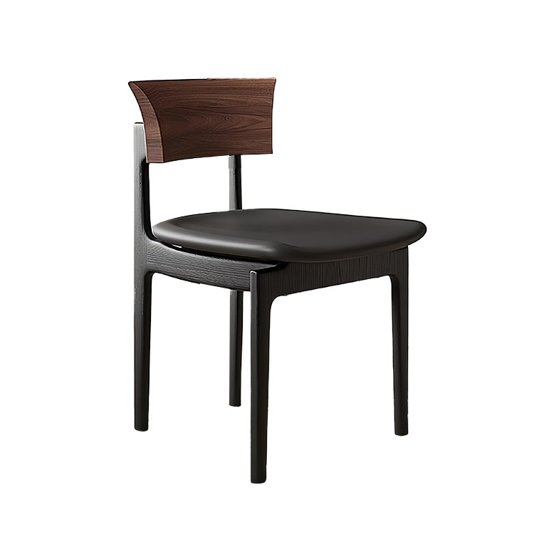 食卓椅子 ダイニングチェア 木製椅子 食事用 フィット感 木目調 弾力性 落ち着き ウォールナット カスタマイズ可能 CZY-N001