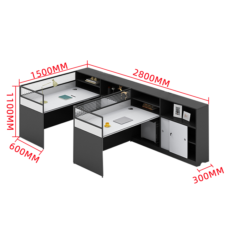 オフィスデスク 事務机 ワークデスク 収納棚 配線穴 大容量収納 厚手 高品質 シンプル 快適 グレー カスタマイズ可能 YGZ-N014