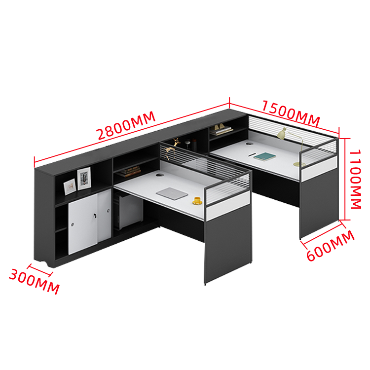 オフィスデスク 事務机 ワークデスク 収納棚 配線穴 大容量収納 厚手 高品質 シンプル 快適 グレー カスタマイズ可能 YGZ-N014