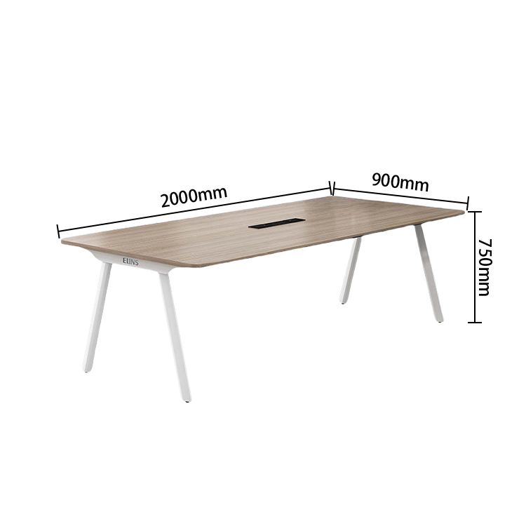 会議テーブル ミーティングテーブル テーブル 会議室用 メラミン化粧板 配線ボックス シンプル オーク カスタマイズ可能 HYZ-N014