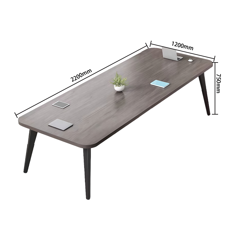 ミーティングテーブル 会議テーブル 会議室用 配線ボックス スチールフレーム シンプル グレーオーク カスタマイズ可能 HYZ-N017