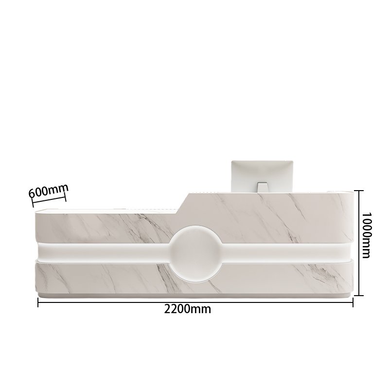 受付カウンター レジカウンター エントランス受付 店舗用 サロン 大容量収納 ベージュ カスタマイズ可能 JDQT-BODS-N004