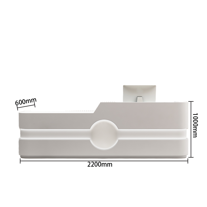 受付カウンター レジカウンター エントランス受付 店舗用 サロン 大容量収納 ベージュ カスタマイズ可能 JDQT-BODS-N004