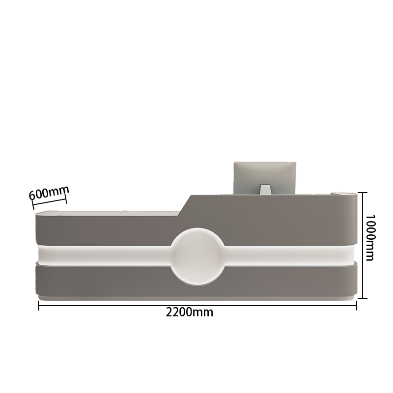 受付カウンター レジカウンター エントランス受付 店舗用 サロン 大容量収納 ベージュ カスタマイズ可能 JDQT-BODS-N004