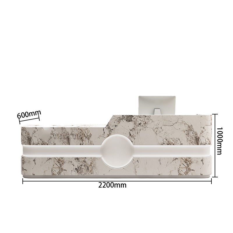 受付カウンター レジカウンター エントランス受付 店舗用 サロン 大容量収納 ベージュ カスタマイズ可能 JDQT-BODS-N004