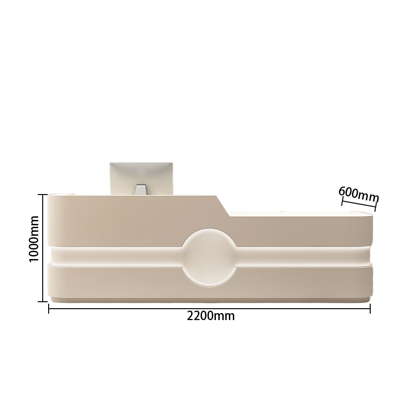 受付カウンター レジカウンター エントランス受付 店舗用 サロン 大容量収納 ベージュ カスタマイズ可能 JDQT-BODS-N004