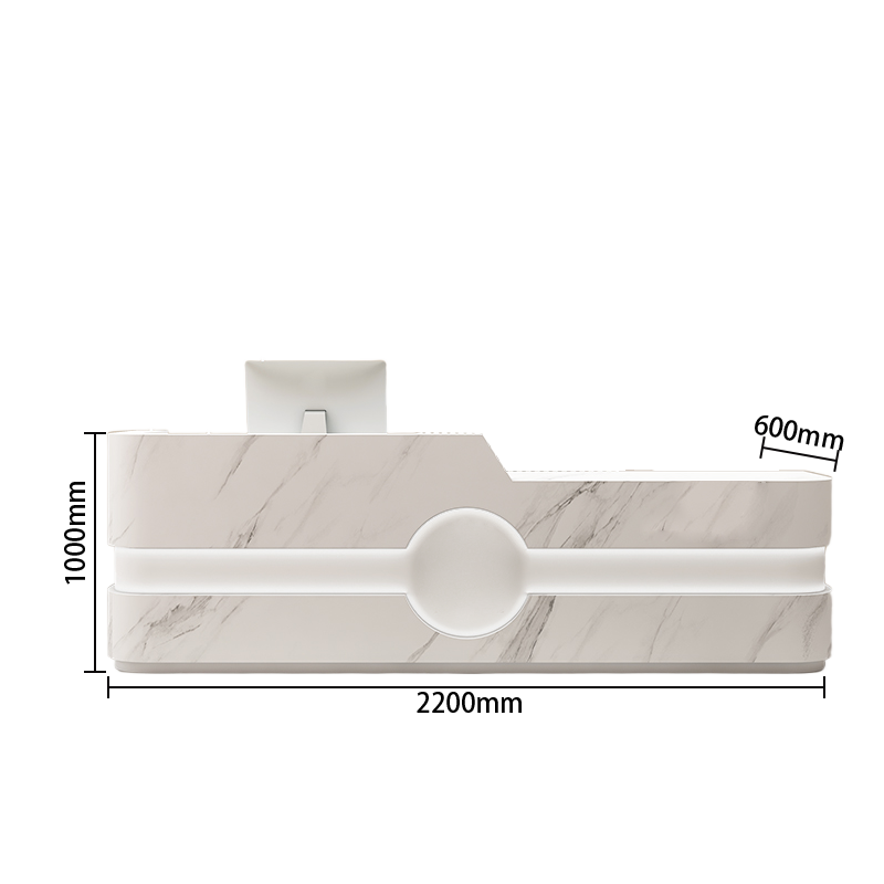 受付カウンター レジカウンター エントランス受付 店舗用 サロン 大容量収納 ベージュ カスタマイズ可能 JDQT-BODS-N004