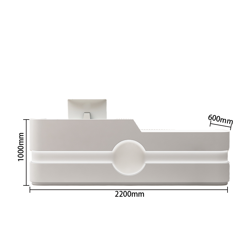 受付カウンター レジカウンター エントランス受付 店舗用 サロン 大容量収納 ベージュ カスタマイズ可能 JDQT-BODS-N004