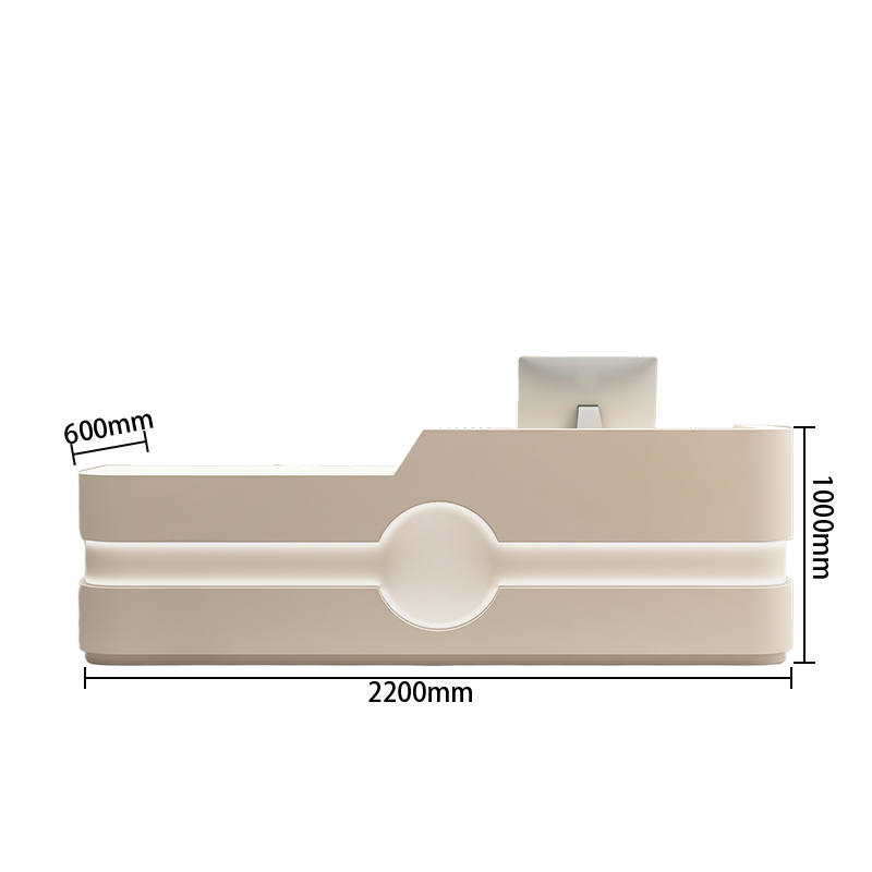 受付カウンター レジカウンター エントランス受付 店舗用 サロン 大容量収納 ベージュ カスタマイズ可能 JDQT-BODS-N004