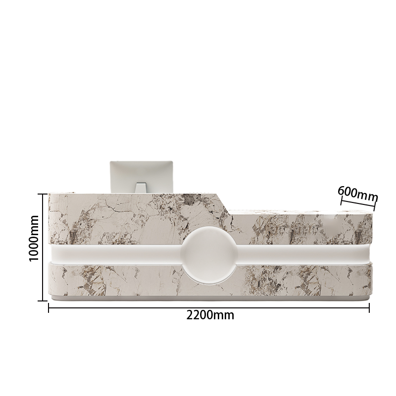 受付カウンター レジカウンター エントランス受付 店舗用 サロン 大容量収納 ベージュ カスタマイズ可能 JDQT-BODS-N004