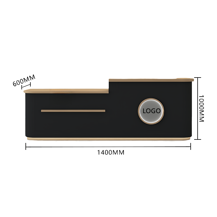 受付カウンター レジカウンター 大型 受付台 店舗用 サロン 大容量収納 丈夫 ベージュ カスタマイズ可能 JDQT-BODS-N005