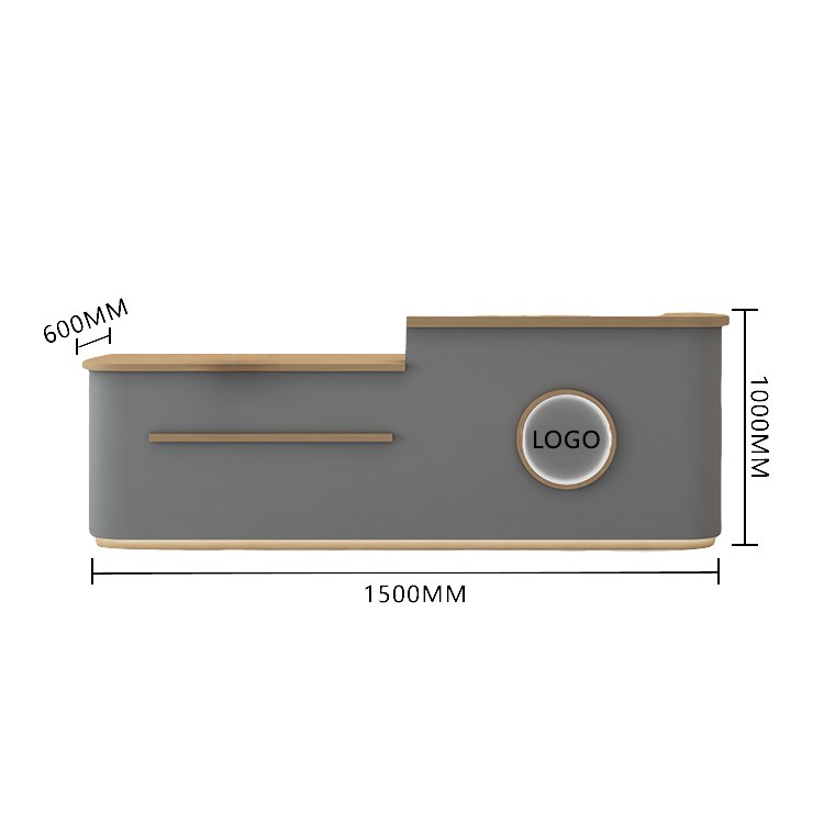 受付カウンター レジカウンター 大型 受付台 店舗用 サロン 大容量収納 丈夫 ベージュ カスタマイズ可能 JDQT-BODS-N005