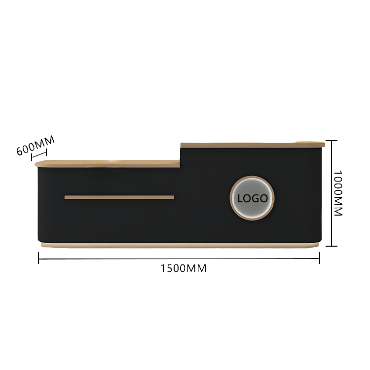 受付カウンター レジカウンター 大型 受付台 店舗用 サロン 大容量収納 丈夫 ベージュ カスタマイズ可能 JDQT-BODS-N005