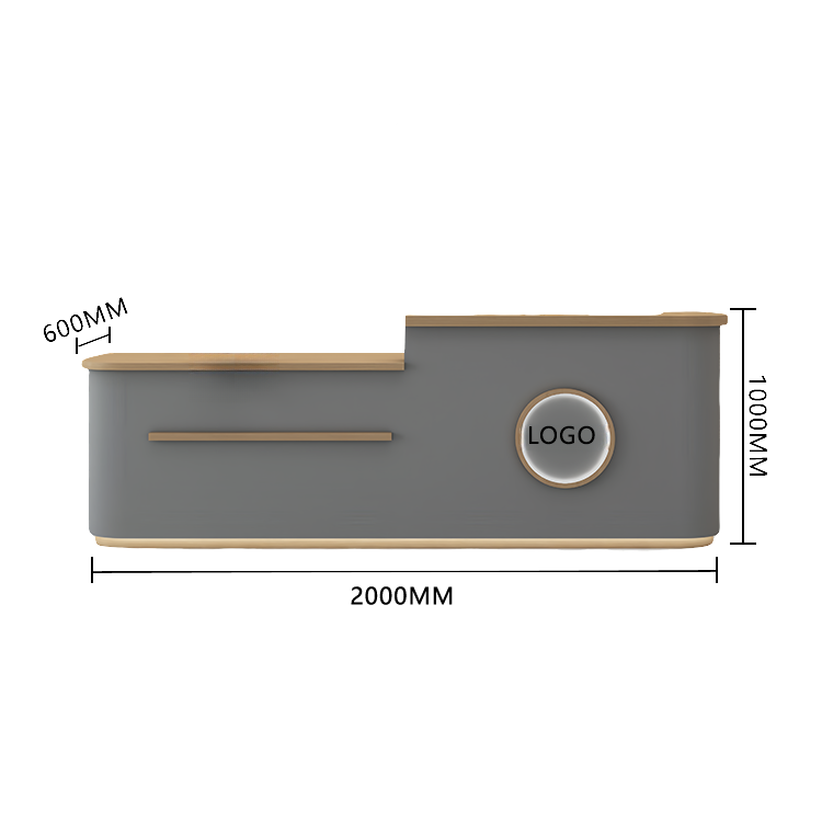 受付カウンター レジカウンター 大型 受付台 店舗用 サロン 大容量収納 丈夫 ベージュ カスタマイズ可能 JDQT-BODS-N005