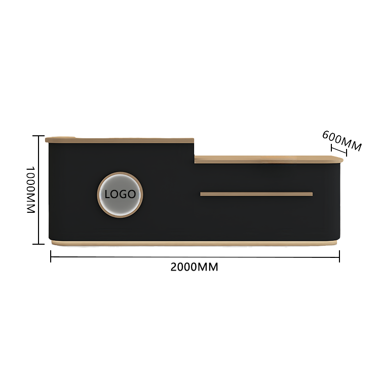 受付カウンター レジカウンター 大型 受付台 店舗用 サロン 大容量収納 丈夫 ベージュ カスタマイズ可能 JDQT-BODS-N005