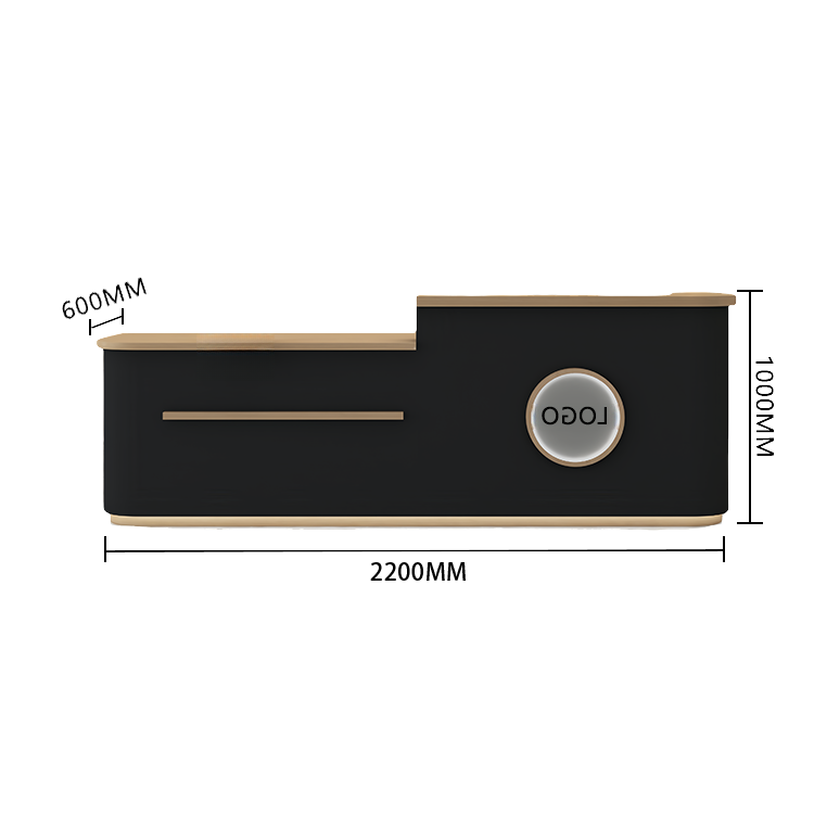 受付カウンター レジカウンター 大型 受付台 店舗用 サロン 大容量収納 丈夫 ベージュ カスタマイズ可能 JDQT-BODS-N005