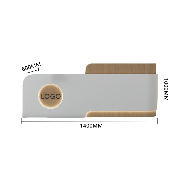 受付カウンター 大型 受付台 エントランス受付 店舗用 サロン 大容量収納 ベージュ カスタマイズ可能 JDQT-BODS-N007