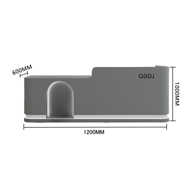 受付カウンター フロント 大型 店舗用 LEDライト付き 大容量収納 洗練 ベージュ カスタマイズ可能 JDQT-BODS-N006