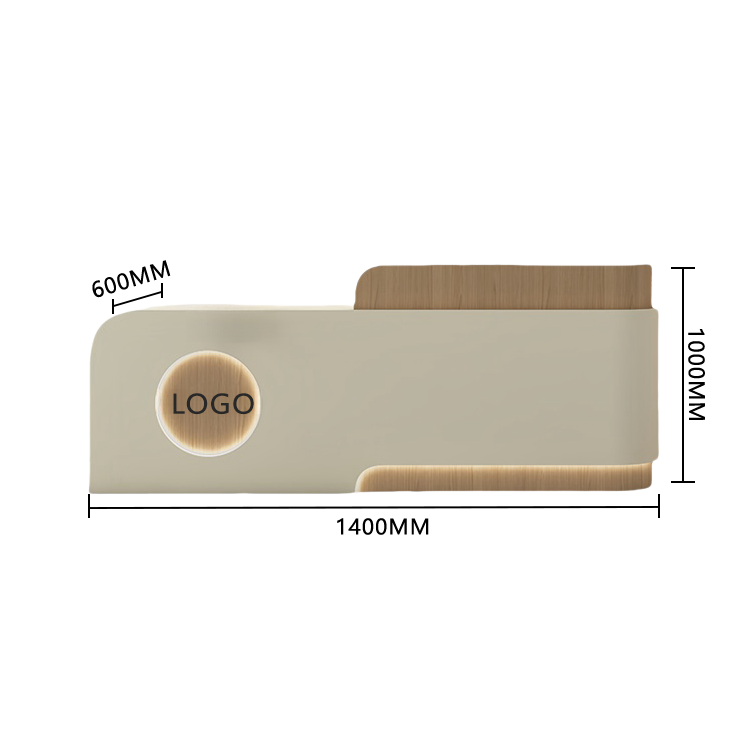 受付カウンター 大型 受付台 エントランス受付 店舗用 サロン 大容量収納 ベージュ カスタマイズ可能 JDQT-BODS-N007