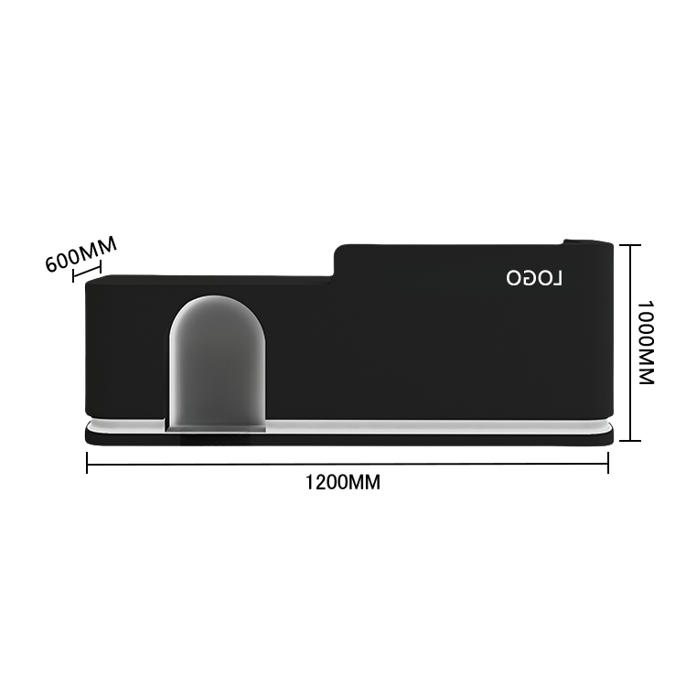 受付カウンター フロント 大型 店舗用 LEDライト付き 大容量収納 洗練 ベージュ カスタマイズ可能 JDQT-BODS-N006