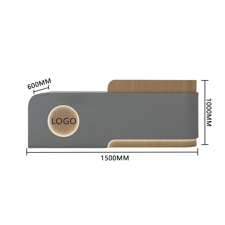 受付カウンター 大型 受付台 エントランス受付 店舗用 サロン 大容量収納 ベージュ カスタマイズ可能 JDQT-BODS-N007